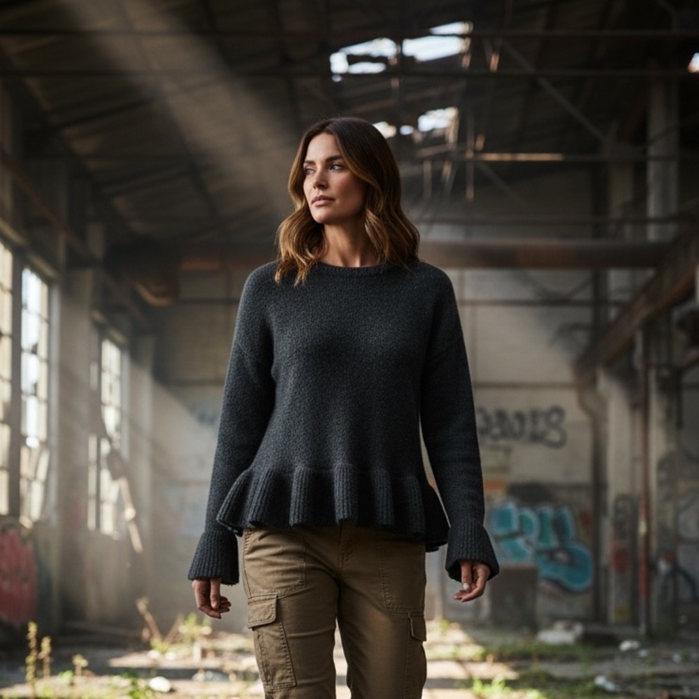 Cinq à Sept Charcoal Knit Sweater